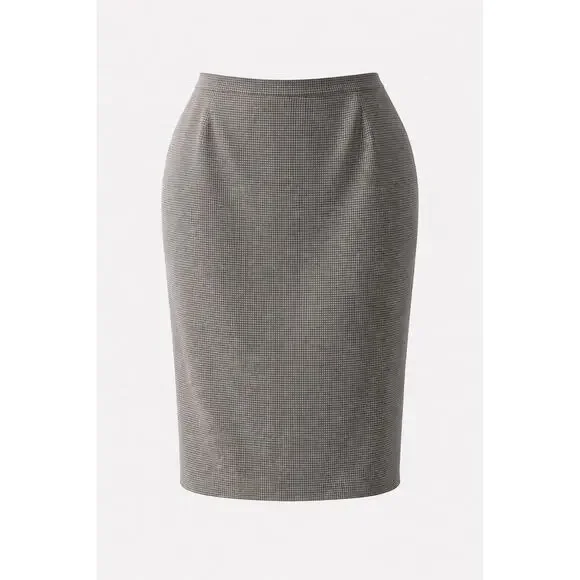 Suit Skirt Lined 28W   Black and White Check Lined - Picture 2 of 5